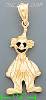 14K Gold Clown Sand Polished Dia-Cut Charm Pendant