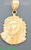 14K Gold Jesus Christ Sand Polished Dia-Cut Charm Pendant