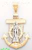 14K Gold Virgin High Polish Anchor Charm Pendant