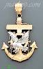 14K Gold Striking Eagle High Polish Anchor Charm Pendant