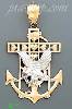 14K Gold Striking Eagle High Polish Anchor Charm Pendant