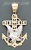 14K Gold Striking Eagle High Polish Anchor Charm Pendant