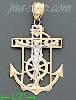 14K Gold Crucifix Cross High Polish Anchor Charm Pendant