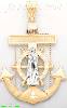 14K Gold Virgin High Polish Anchor Charm Pendant