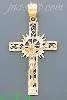 14K Gold Crucifix 3Color Dia-Cut Cross Charm Pendant