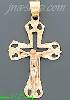 14K Gold Crucifix 3Color Dia-Cut Cross Charm Pendant