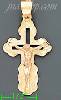 14K Gold Crucifix 3Color Dia-Cut Cross Charm Pendant