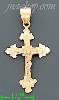 14K Gold Crucifix 3Color Dia-Cut Cross Charm Pendant