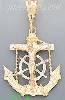 14K Gold Crucifix Cross Anchor 3Color Dia-Cut Charm Pendant