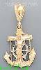 14K Gold Crucifix Cross Anchor 3Color Dia-Cut Charm Pendant