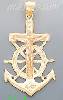 14K Gold Crucifix Cross Anchor 3Color Dia-Cut Charm Pendant