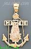 14K Gold Virgin Anchor 3Color Dia-Cut Charm Pendant