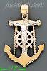 14K Gold Crucifix Cross Anchor 3Color Dia-Cut Charm Pendant