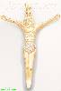 14K Gold Jesus Christ 3Color Dia-Cut Charm Pendant