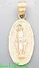 14K Gold Virgin Religious 3Color Dia-Cut Charm Pendant