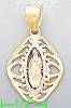 14K Gold Virgin Religious 3Color Dia-Cut Charm Pendant