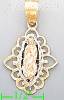 14K Gold Virgin Religious 3Color Dia-Cut Charm Pendant