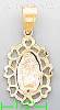 14K Gold Virgin Religious 3Color Dia-Cut Charm Pendant