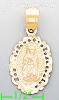 14K Gold Virgin Religious 3Color Dia-Cut Charm Pendant