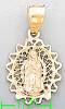 14K Gold Virgin Religious 3Color Dia-Cut Charm Pendant