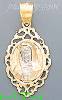 14K Gold Virgin Religious 3Color Dia-Cut Charm Pendant