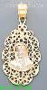 14K Gold Virgin Religious 3Color Dia-Cut Charm Pendant