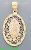 14K Gold Virgin Religious 3Color Dia-Cut Charm Pendant