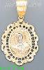 14K Gold Virgin Religious 3Color Dia-Cut Charm Pendant