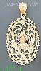 14K Gold Virgin Religious 3Color Dia-Cut Charm Pendant