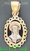 14K Gold Virgin Religious 3Color Dia-Cut Charm Pendant