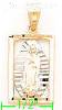 14K Gold Virgin Religious 3Color Dia-Cut Charm Pendant