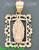 14K Gold Virgin Religious 3Color Dia-Cut Charm Pendant