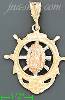 14K Gold Virgin Religious 3Color Dia-Cut Charm Pendant