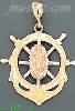 14K Gold Virgin Religious 3Color Dia-Cut Charm Pendant