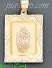 14K Gold Virgin Religious 3Color Dia-Cut Charm Pendant