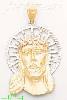 14K Gold Jesus Christ Face Religious 3Color Dia-Cut Charm Pendan