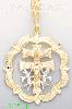 14K Gold Caravaca Cross Religious 3Color Dia-Cut Charm Pendant