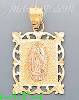 14K Gold Virgin Religious 3Color Dia-Cut Charm Pendant