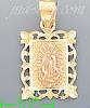 14K Gold Virgin Religious 3Color Dia-Cut Charm Pendant