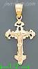 14K Gold Crucifix Cross 3Color Dia-Cut Charm Pendant