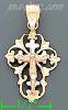 14K Gold Crucifix Cross 3Color Dia-Cut Charm Pendant