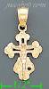 14K Gold Crucifix Cross 3Color Dia-Cut Charm Pendant