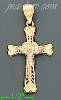 14K Gold Crucifix Cross 3Color Dia-Cut Charm Pendant