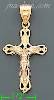 14K Gold Crucifix Cross 3Color Dia-Cut Charm Pendant