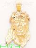 14K Gold Jesus Christ Face Religious 3Color Dia-Cut Charm Pendan