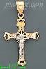 14K Gold Crucifix Cross 3Color Dia-Cut Charm Pendant