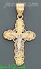 14K Gold Crucifix Cross 3Color Dia-Cut Charm Pendant