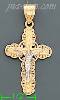 14K Gold Crucifix Cross 3Color Dia-Cut Charm Pendant