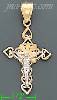 14K Gold Crucifix Cross 3Color Dia-Cut Charm Pendant