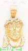 14K Gold Jesus Christ Face Religious 3Color Dia-Cut Charm Pendan